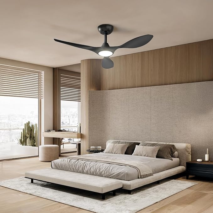 Ceiling Fans with Lights and Remote Control,Quiet Noiseless Reversible DC Motor,6 Speeds,Timers, 3 CCT, Indoor Use, Plastic