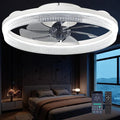 Ceiling Fans with Lights and Remote Fandelier - 20'' White Flush Mount Low Profile Modern Ceiling Fans for Bedroom - Stepless