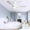 Ceiling Fans with Lights for Bedroom: 42 In Smart Low Profile Ceiling Fan with Voice Alex APP Remote Control - White