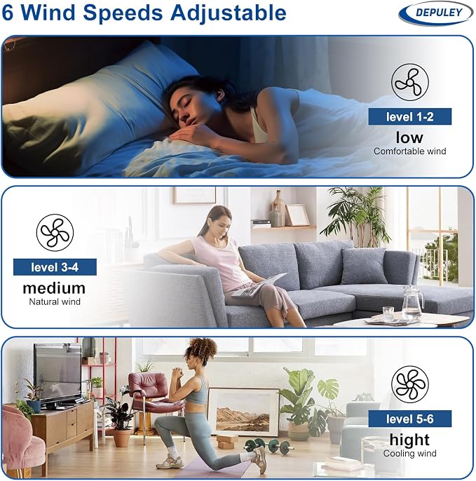 Ceiling Fans with Lights for Bedroom: 42 In Smart Low Profile Ceiling Fan with Voice Alex APP Remote Control - White