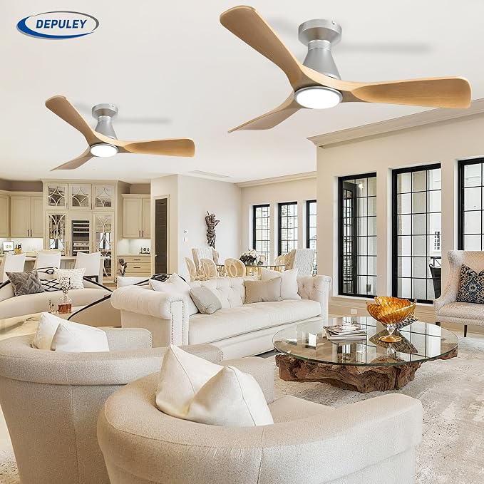 Ceiling Fans with Lights for Bedroom: 42 In Smart Low Profile Ceiling Fan with Voice Alex APP Remote Control, alternate view