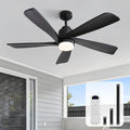 CeilingFan-ElevateYourLiving Ceiling Fan with Lights and Remote, 52 Inch Modern Wood Ceiling Fan for Indoor Farmhouse