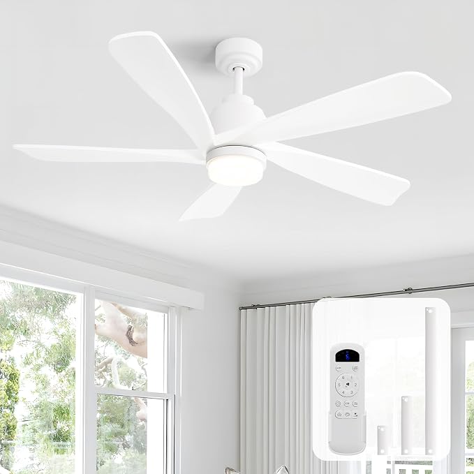 CeilingFan-ElevateYourLiving Ceiling Fan with Lights and Remote, 52 Inch Modern Wood Ceiling Fan for Indoor Farmhouse