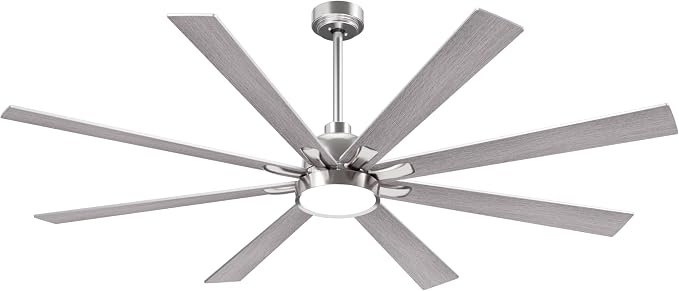 CeilingFans Large Ceiling Fans with Lights and Remote - 62 Inch Brushed Nickel Ceiling Fan with Light, Quiet DC Motor, 3 CCT