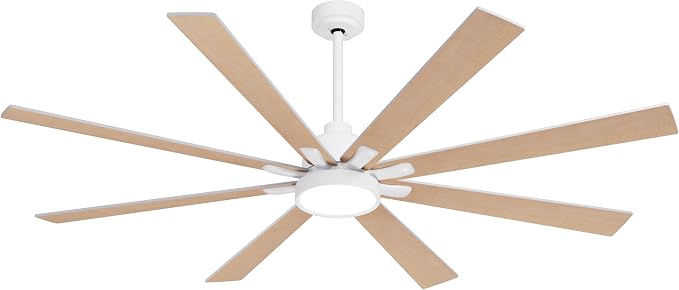 CeilingFans Large Ceiling Fans with Lights and Remote - 62 Inch White Ceiling Fan with Light, Quiet DC Motor, alternate