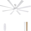 CeilingFans Large Ceiling Fans with Lights and Remote - 72 Inch White Ceiling Fan with Light, Quiet DC Motor, product image
