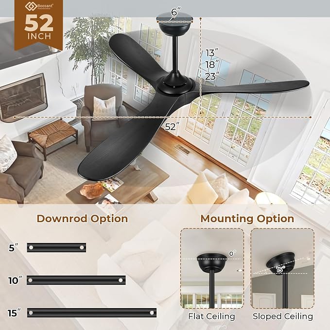 CeilingFanSourceFactory 52" Outdoor Ceiling Fans with Lights and Remote Control, alternate product view 5