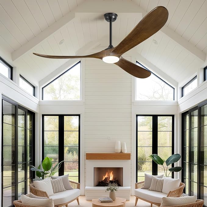 CeilingFanSourceFactory 60" Ceiling Fans with Lights and Remote Control, Outdoor Ceiling Fan with Lights High CFM Quiet 3