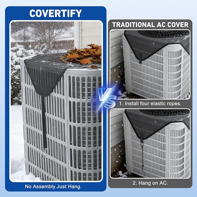 Central Air Conditioner Covers for Outside, 32x32in Breathable AC Covers Outdoor, Mesh Air Conditioning Cover - Leaf Guard