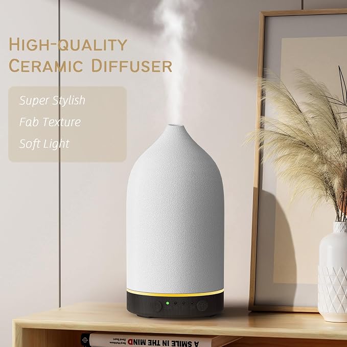 Ceramic Diffuser 160ML Essential Oil Diffusers Aromatherapy Essential Oil Diffuser for Room Air Diffuser for Home Bedroom