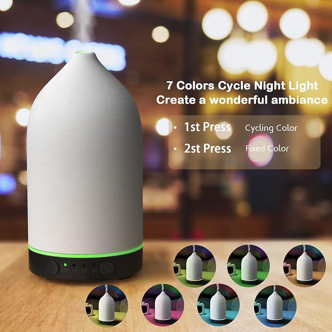 Ceramic Diffuser 160ML Essential Oil Diffusers Aromatherapy Essential Oil Diffuser for Room Air Diffuser for Home Bedroom
