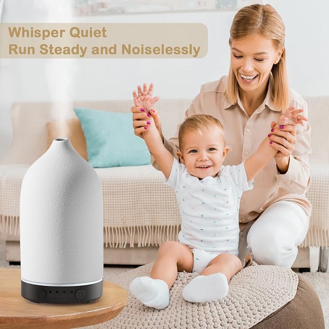 Ceramic Diffuser 160ML Essential Oil Diffusers Aromatherapy Essential Oil Diffuser for Room Air Diffuser for Home Bedroom