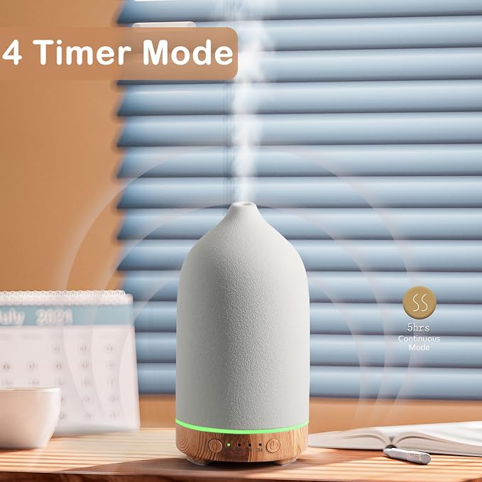 Ceramic Essential Oil Diffuser 160ML Aromatherapy Diffuser for Home Bedroom Room Cool Mist Humidifier Stone Air Diffusers