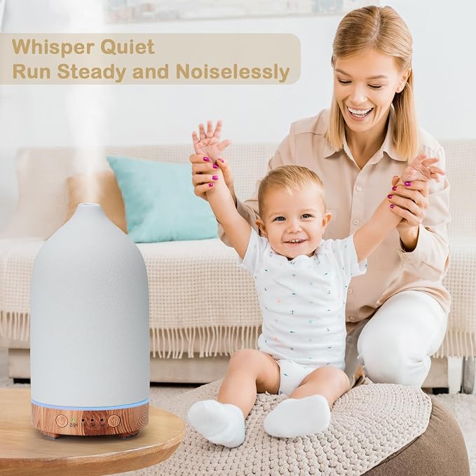 Ceramic Essential Oil Diffuser 160ML Aromatherapy Diffuser for Home Bedroom Room Cool Mist Humidifier Stone Air Diffusers