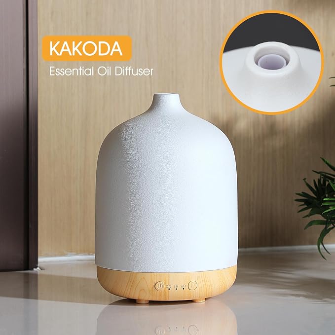Ceramic Essential Oil Diffusers for Home, Decorative Bedroom Aromatherapy Scent Air Diffuser Ultrasonic Aroma Defusers 250ml
