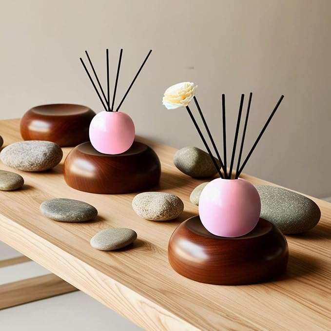 Ceramic Reed Diffuser for Home, Ampure Rose Fragrance (2X Stronger, 4 to 6 Months of Usage) in a Scent Bowl, alternate