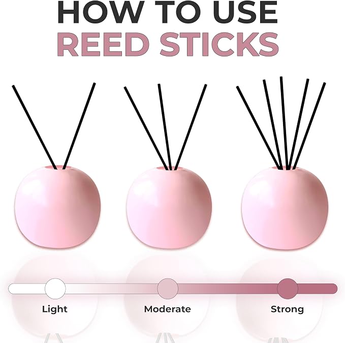 Ceramic Reed Diffuser for Home, Ampure Rose Fragrance (2X Stronger, 4 to 6 Months of Usage) in a Scent Bowl, alternate