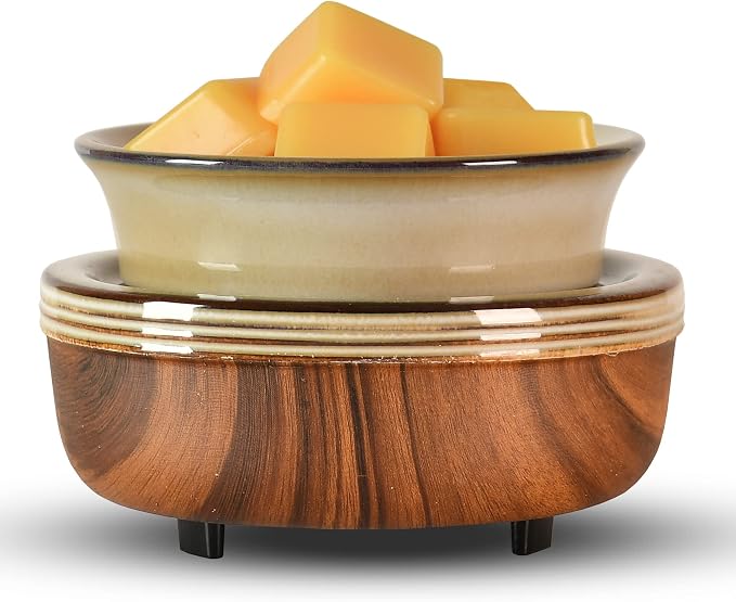 Ceramic Wax Warmer Wax Melt Warmer 3-in-1 Candle Warmer Electric Wax Warmer for Scented Wax Melter Wax Burner for