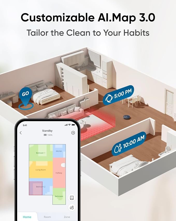 Certified Like-New X10 Pro Omni Robot Vacuum and Mop Combo, 8,000 Pa Suction, Dual Mops with 12 mm Auto-Lift and Carpet