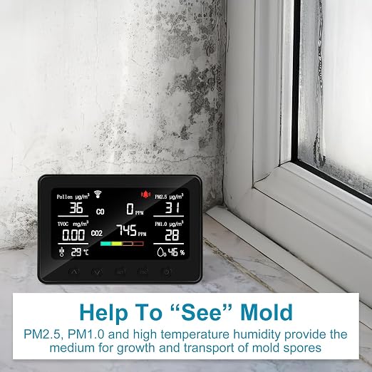 CF-30 Smart WiFi Air Quality Monitor, 15-in-1 Indoor IAQ Monitor with CO2, PM2.5, PM1.0, Pollen, TVOC & Carbon Monoxide