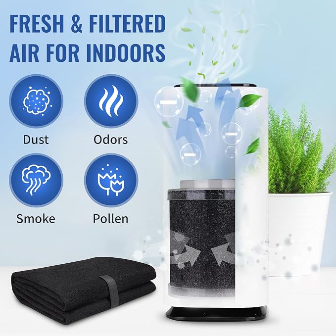 CFS – Pack of 2, Universal Cut to Fit Carbon Pre-Filter Pad Roll for Air Purifiers, Range Hood, Furnace Filters, alternate