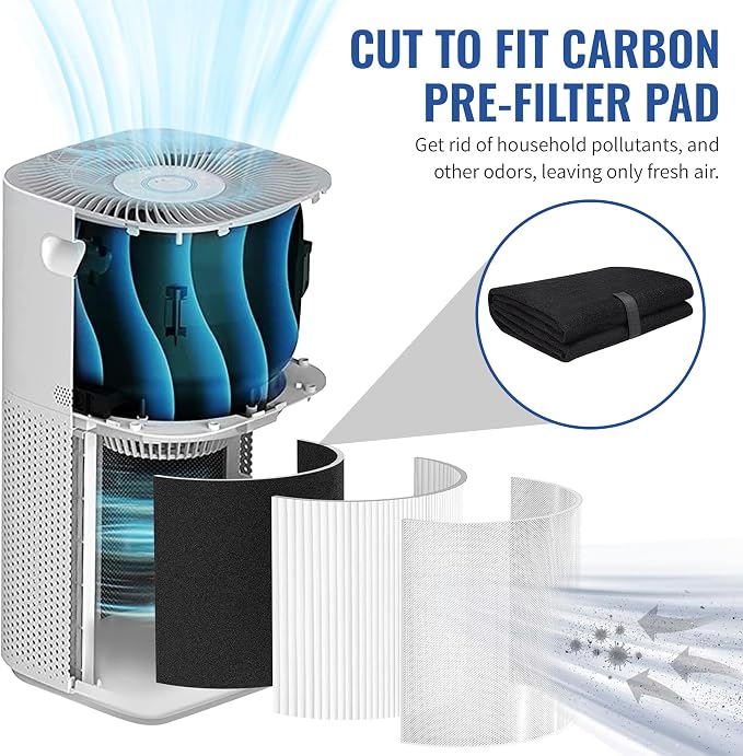 CFS – Pack of 2, Universal Cut to Fit Carbon Pre-Filter Pad Roll for Air Purifiers, Range Hood, Furnace Filters, alternate
