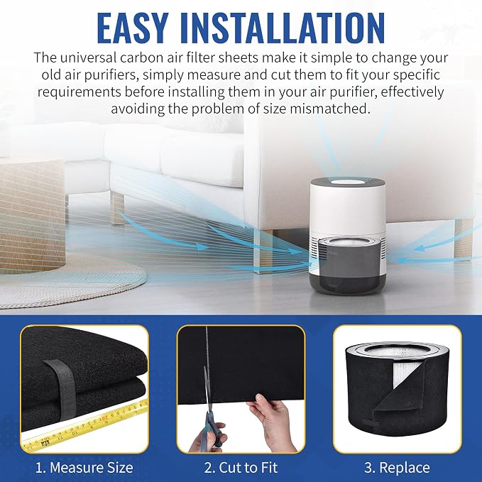CFS – Pack of 2, Universal Cut to Fit Carbon Pre-Filter Pad Roll for Air Purifiers, Range Hood, Furnace Filters, alternate
