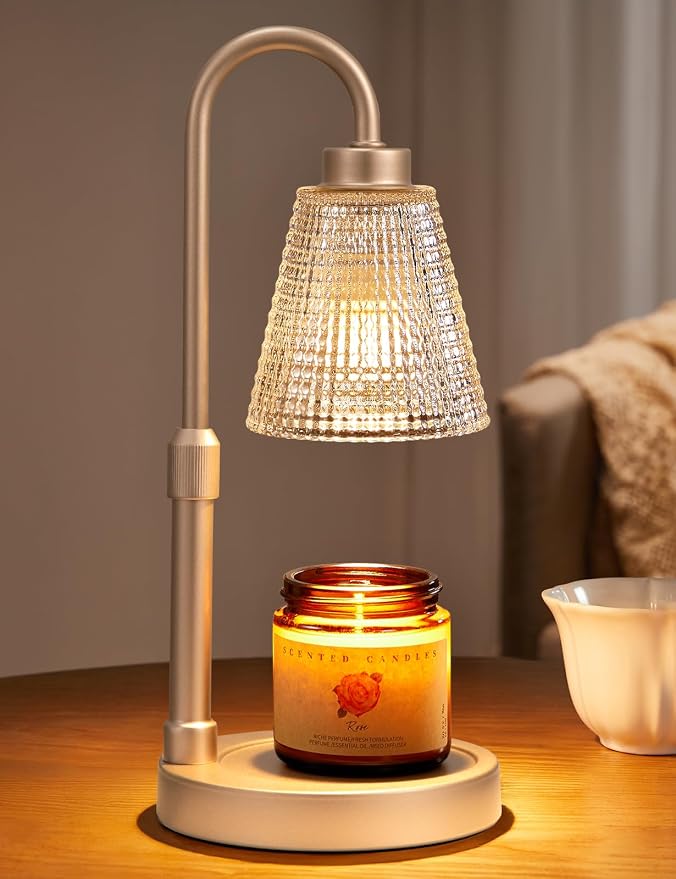 Champagne Gold Candle Warmer Lamp with Timer, Dimmable Candle Warmer for Home Decor, product image