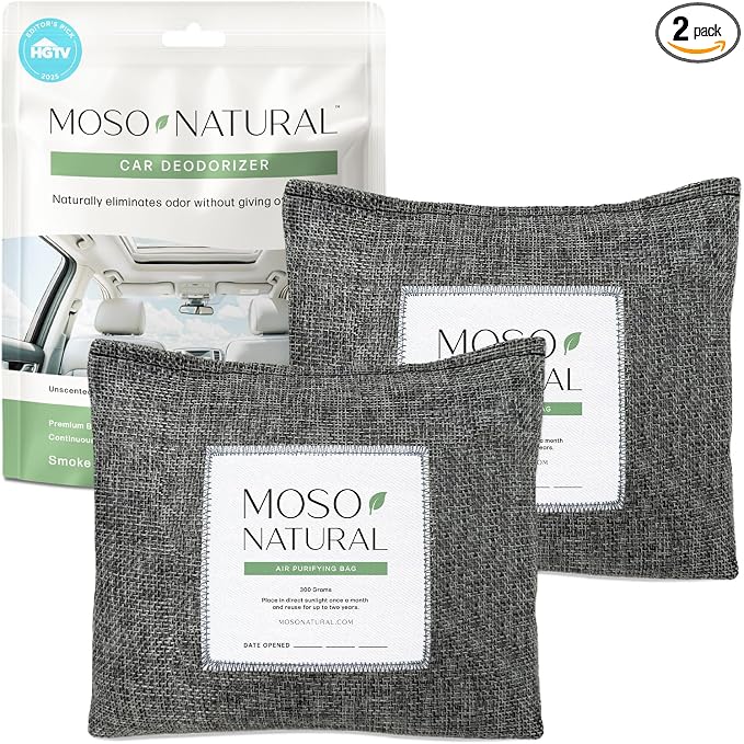 Charcoal Odor Absorber for Cars (2 Pack) 300g Bamboo Charcoal Air Purifying Bag, Unscented Odor Eliminator, product image