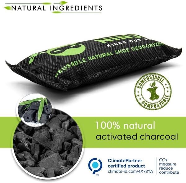 Charcoal Shoe Deodorizer Inserts - Shoe Odor Eliminator - Activated Charcoal Shoe Deodorizer Bags to Absorb Shoe Smell