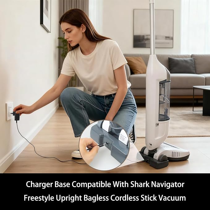 Charger Base Compatible with Shark SV1106 SV1114 SV1112 SV1107 SV1100 Navigator Freestyle Upright Bagless Cordless Stick