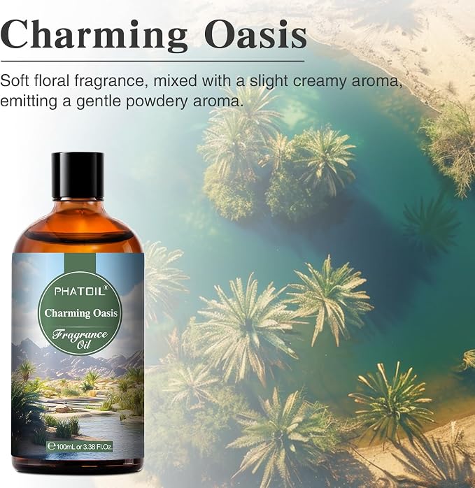 Charming Oasis Fragrance Oils for Aromatherapy, 3.38FL.OZ Diffuser Oils for Home, Perfect for Aromatherapy, Humidifiers