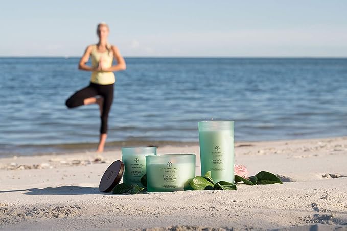 Chesapeake Bay Balance + Harmony Scented Candles Water Lily Pear Fragrance Medium Size Natural Soy Wax