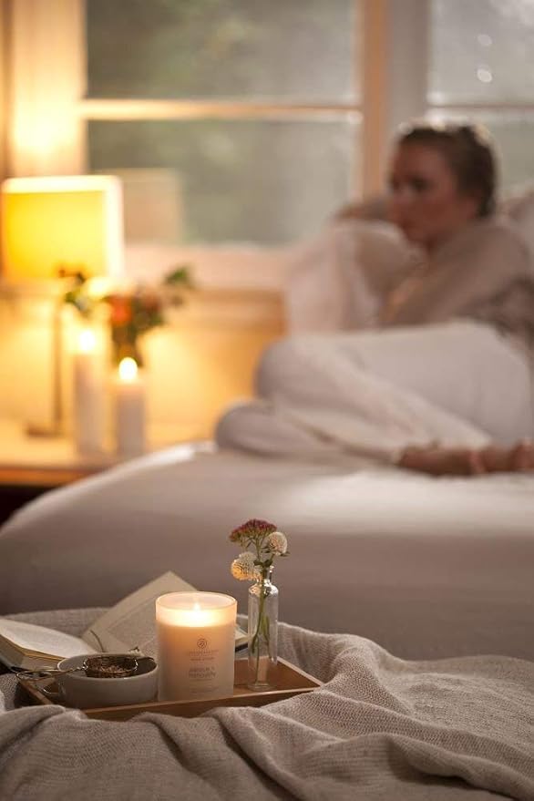 Peace + Tranquility (Cashmere Jasmine) Scented Candles Medium Size 2-Pack Perfect for Home, alternate