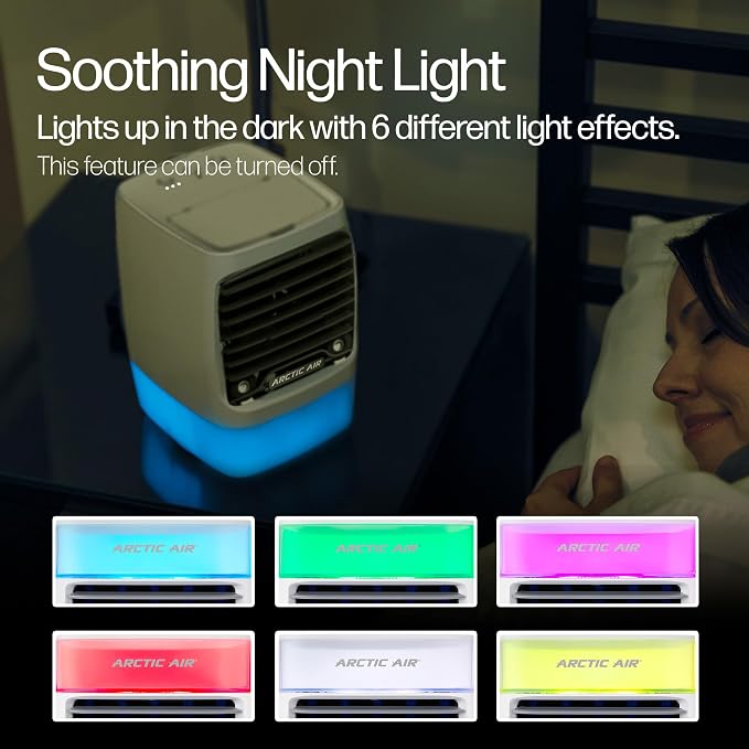 Chill Zone Evaporative Cooler with Hydro-Chill Technology, Portable Fan with 4 Adjustable Speeds, 8-Hour Cooling, Fan for