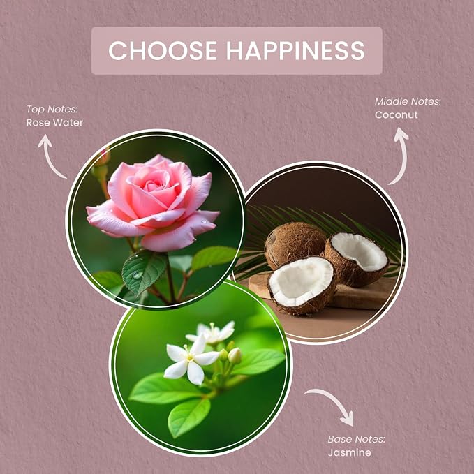 Choose Happiness 16 oz Scented Candle, 2 Wick comfort Relaxing Candle, 60H Burn Time, Ideal for Creating a Welcoming Home