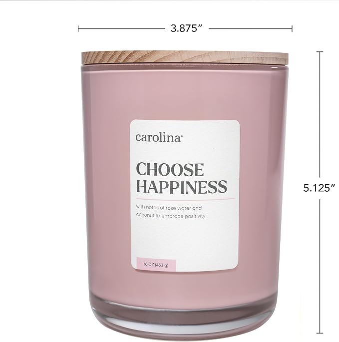 Choose Happiness 16 oz Scented Candle, 2 Wick comfort Relaxing Candle, 60H Burn Time, Ideal for Creating a Welcoming Home