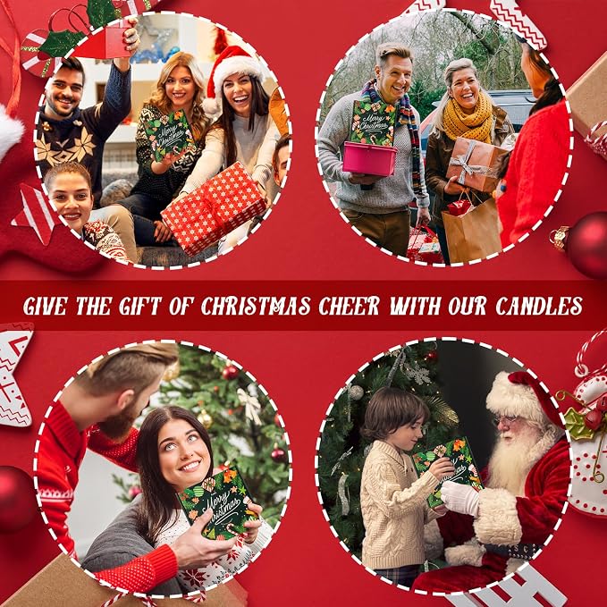 Christmas Candle Set | 4Pack Scented Candles Holiday Candle Gifts - Soy Candles Home Scented, Xmas Gift for Women and Men