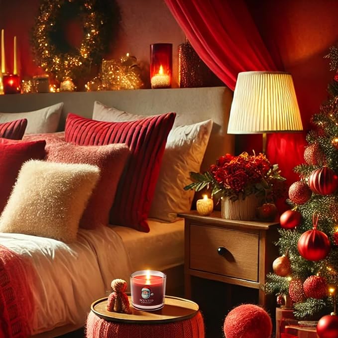 Christmas Candles, Scented Candles Gift Set for Stress Relief, 6 Votive Candles for Women and Men, Christmas Candle Gifts for