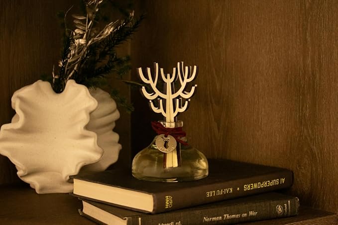 Christmas Diffuser - Hollyberry Scent, Burgundy Decorations Red Reed Diffuser, Cinnamon Smell Decor Apartment, alternate