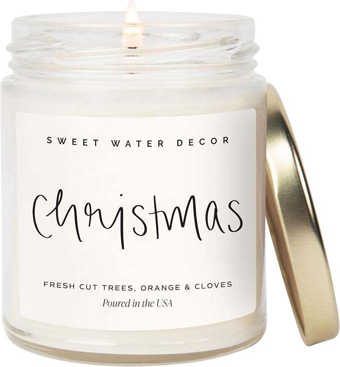 Christmas Scented Candle - Cinnamon, Trees, Orange, and Clove Scented Winter Candle, product image