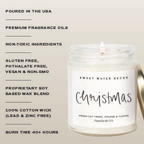 Christmas Scented Candle - Cinnamon, Trees, Orange, and Clove Scented Winter Candle, alternate product view 2