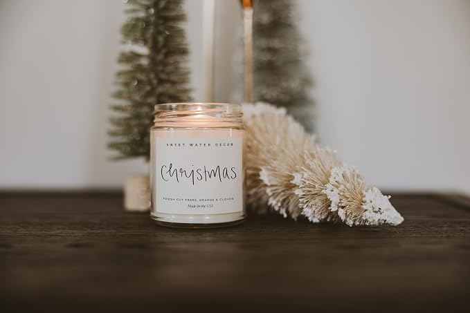 Christmas Scented Candle - Cinnamon, Trees, Orange, and Clove Scented Winter Candle, alternate product view 6