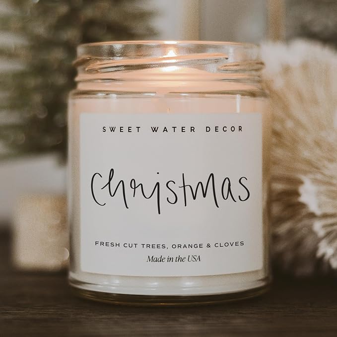 Christmas Scented Candle - Cinnamon, Trees, Orange, and Clove Scented Winter Candle, alternate product view 7