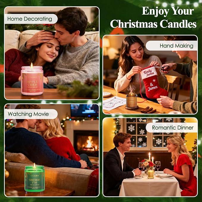 Christmas Soy Candles for Christmas Home Decor made from natural materials Aromatherapy Scented Candles for Holiday