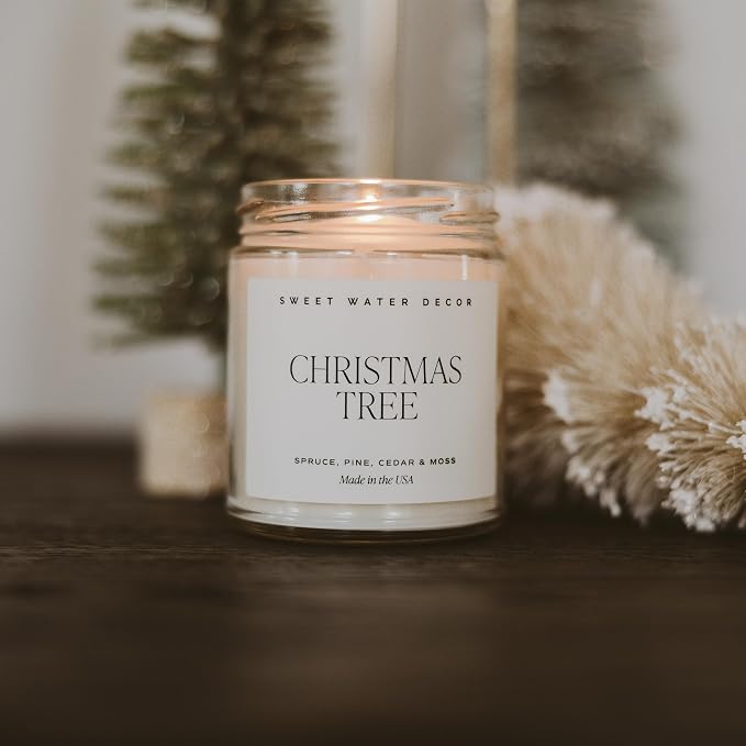 Christmas Tree Candle - Pine Needles, Cedarwood, Cypress, and Evergreen Soy Holiday Scented Candles for, alternate product