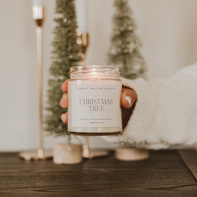 Christmas Tree Candle - Pine Needles, Cedarwood, Cypress, and Evergreen Soy Holiday Scented Candles for, alternate product