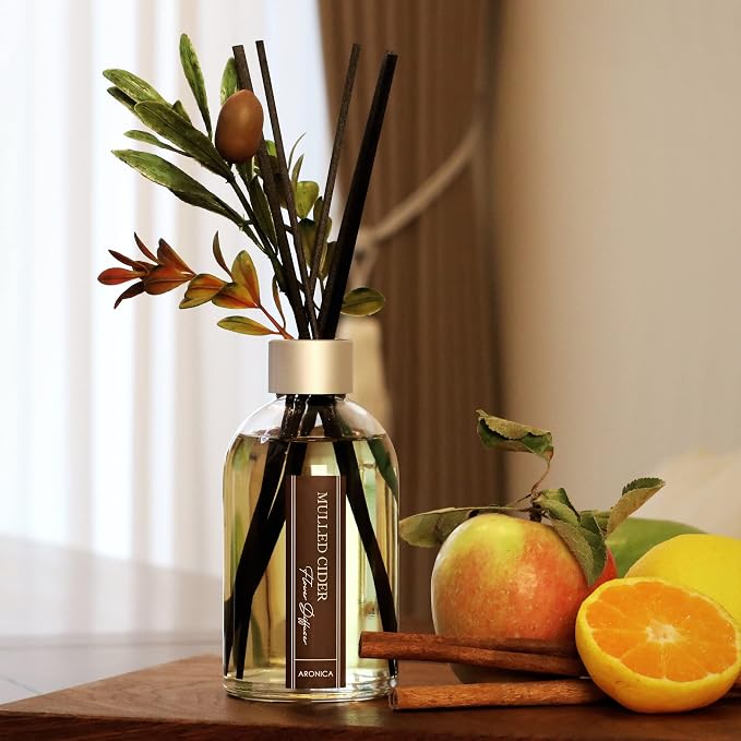 Christmas Tree Diffusir Oil Cinnamon, Mulled Spice Apple Oil with Sticks, Winter Candy Scented Reed Diffuser, alternate
