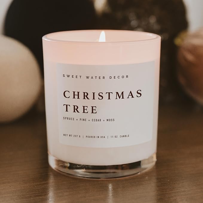 Christmas Tree Soy Candle - Pine Needles, Cedarwood, Cypress, alternate product view 4