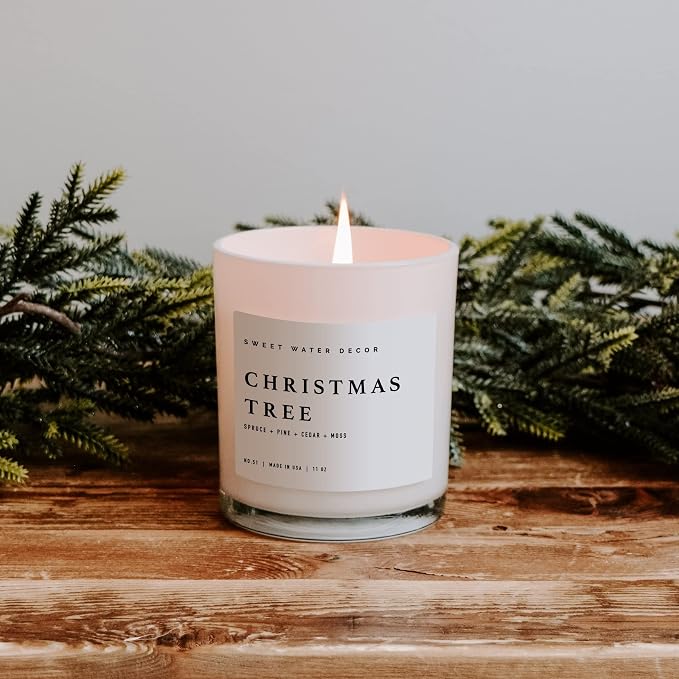 Christmas Tree Soy Candle - Pine Needles, Cedarwood, Cypress, alternate product view 8